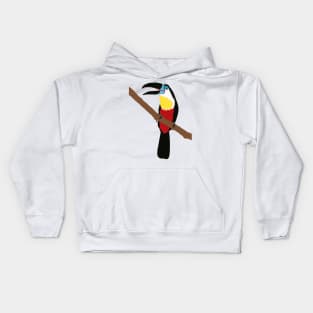 TOUCAN Colorful Tropical Bird Hand Cut Paper Original Art Kids Hoodie